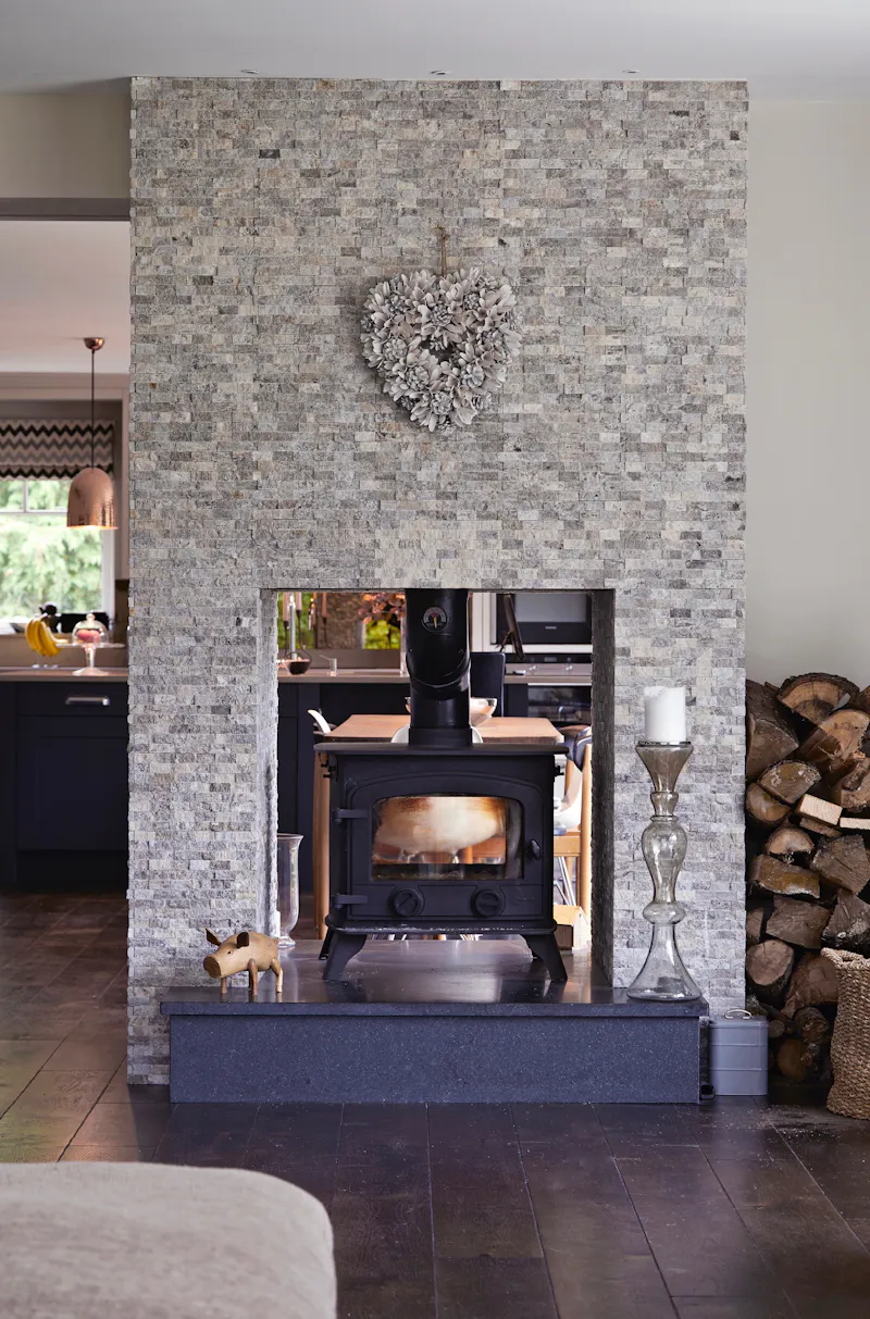 Fireplace at Hertford Contemporary Home, D2724 (photo 11)