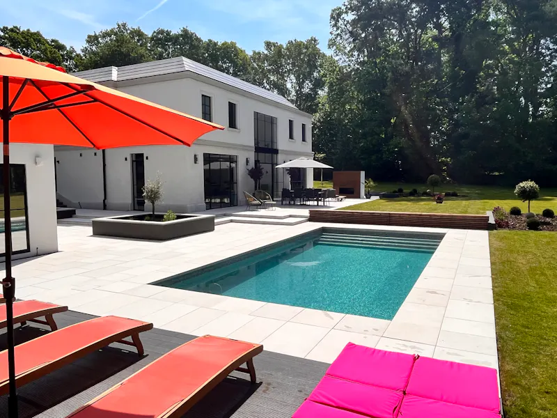 Swimming pool - outdoor at Light Eco Worplesdon Mansion, K488 (photo 31)