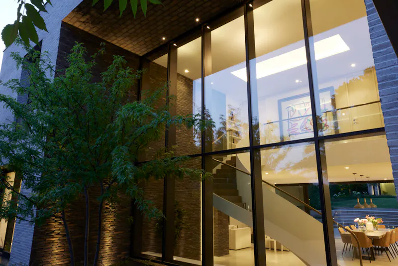 Glass at Sleek Rickmansworth pool house, K491 (photo 13)