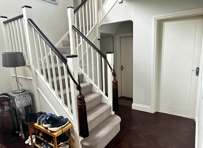 Staircase at Cul-de-sac Richmond home, D2736 (photo 15)
