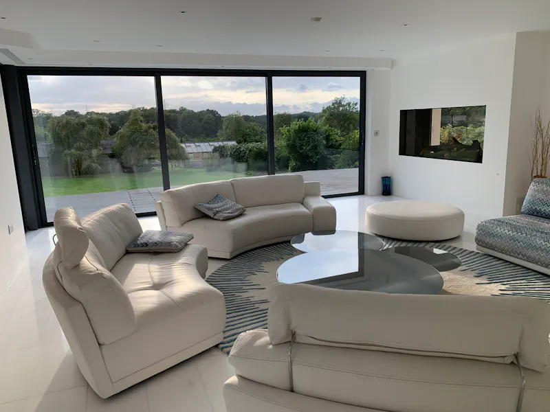Living Room at Unique modern house in Lyne, D2749 (photo 1)