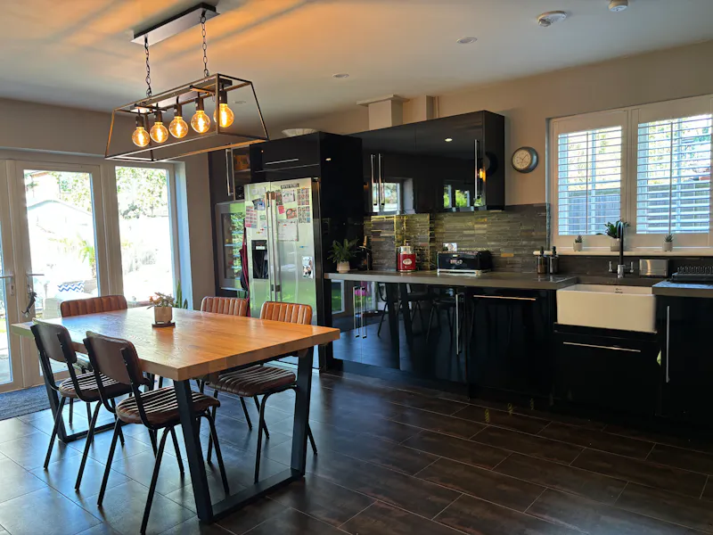 Kitchen at Pretty blue Hersham home, D2754 (photo 9)