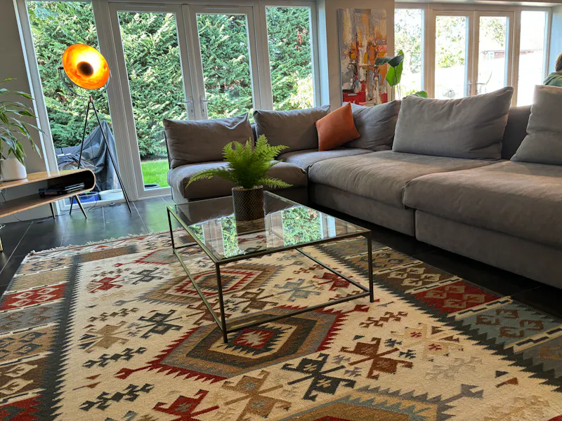Living Room at Pretty blue Hersham home, D2754 (photo 6)