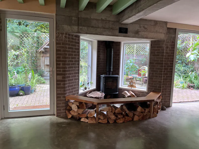 Fireplace at Hampstead Heath RIBA house, K487 (photo 10)