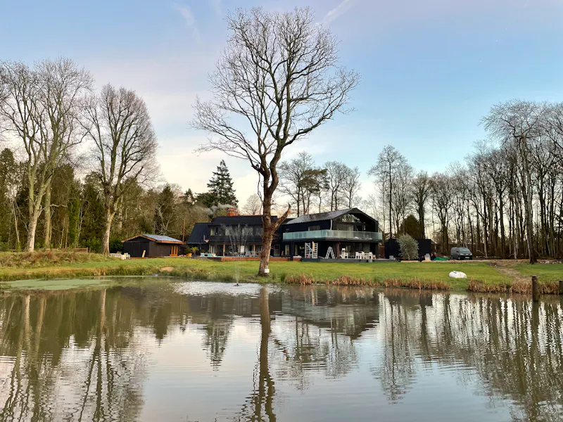 Lake at Modern pool house Wineham , D2769 (photo 18)