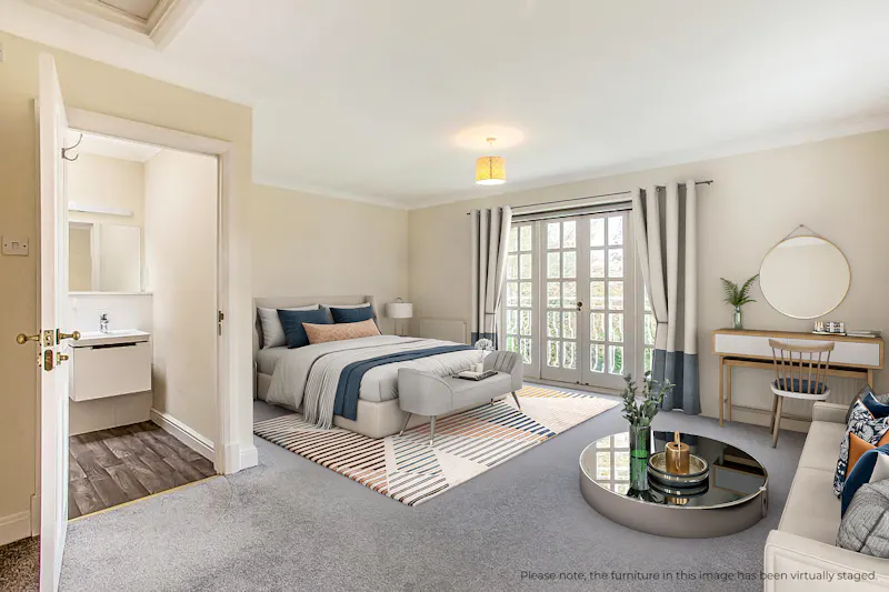 Bedroom at Vacant Longcross Country House, D2766 (photo 11)