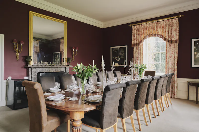 Dining room at Idyllic Georgian Chippenham Manor, A1626 (photo 10)