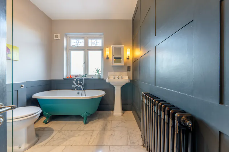 Bath - rolltop at 1930's Kensal Rise Home, D2770 (photo 16)