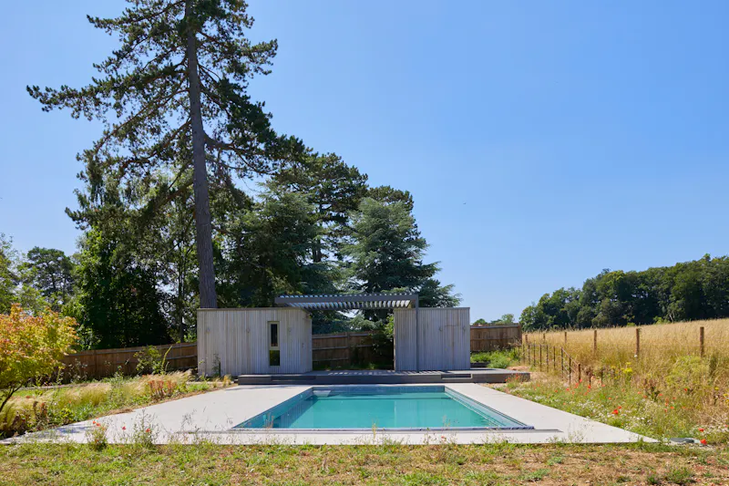 Swimming pool - outdoor at Scandi modern Marlow house, K501 (photo 39)