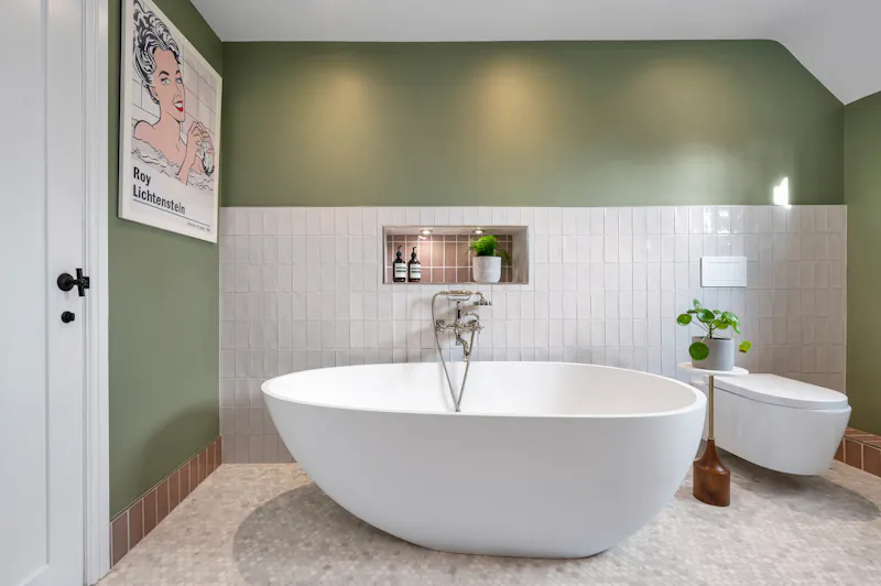 Bath - rolltop at On-trend Modern Country House, D2775 (photo 31)