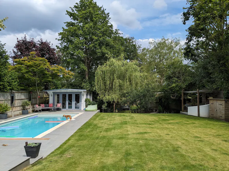 Swimming pool - outdoor at Classic Mock-Tudor House Esher, D2782 (photo 19)