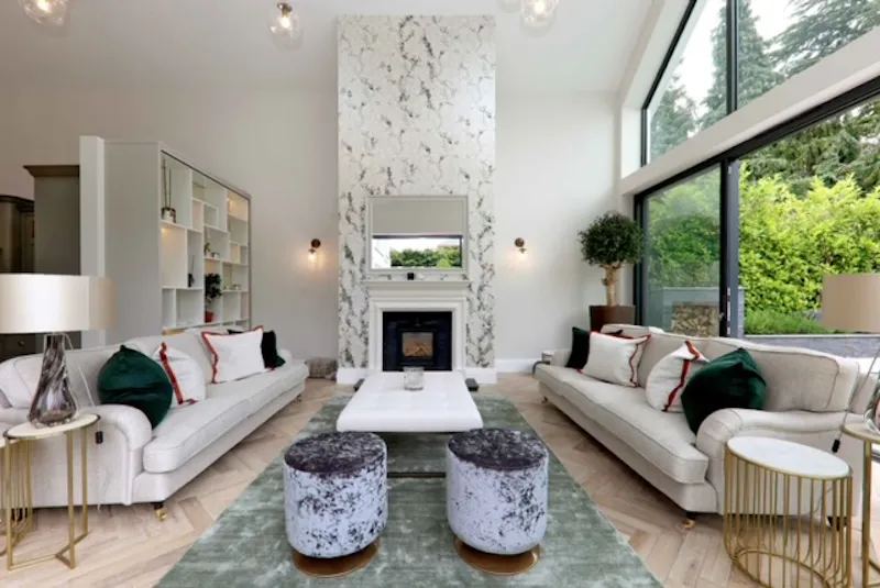 Fireplace at Cobham Modern Mansion, D2779 (photo 4)