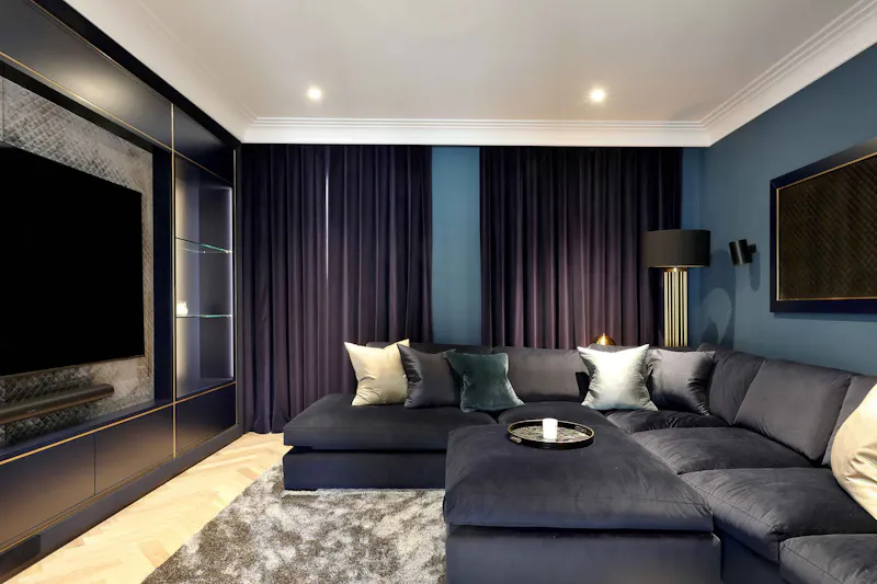 Home cinema at Cobham Modern Mansion, D2779 (photo 13)