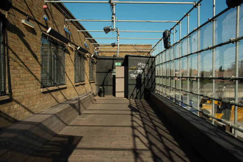 Roof terrace at Canning Town events space, N484 (photo 15)