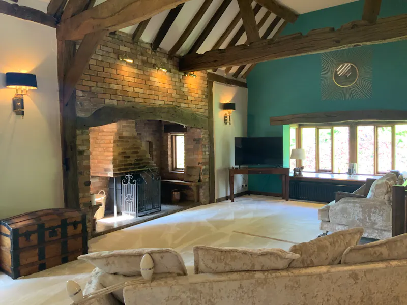 Fireplace at Cosy Warwickshire Barn House, L762 (photo 6)