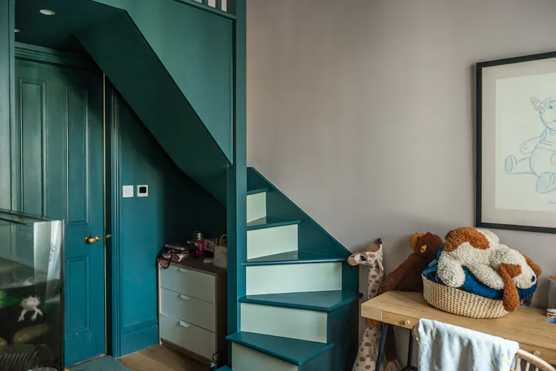 Staircase at Mid-century Elegance in Barnes, E539 (photo 48)