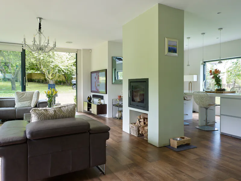 Open plan at Stunning modern house Hempstead, D2592 (photo 5)