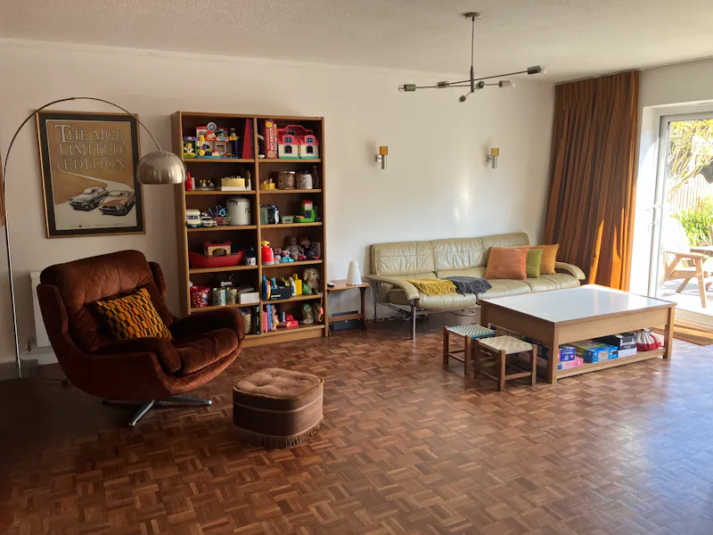 Living Room at Mid-century modern in Burnham, D2815 (photo 13)