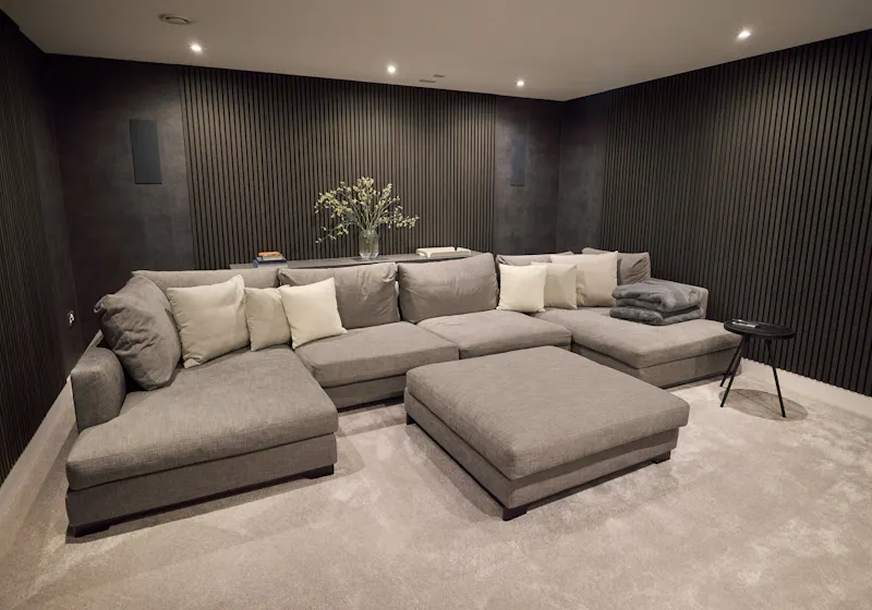Home cinema at Stunning Pool House Ockley, D2820 (photo 16)