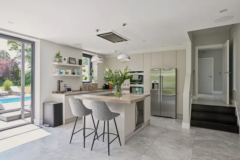 Kitchen island at Stunning Pool House Ockley, D2820 (photo 5)