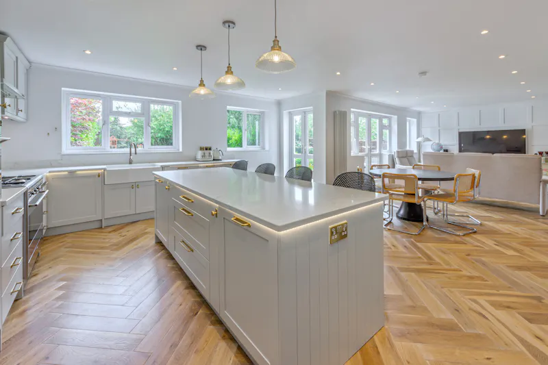 Kitchen island at Modern Radlett Family Home, D2824 (photo 3)