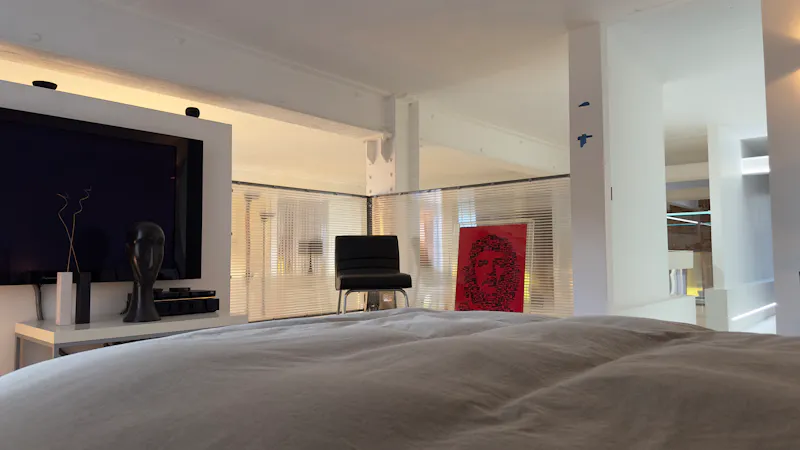 Bedroom - main at Modern Poplar Factory Flat, F1261 (photo 17)