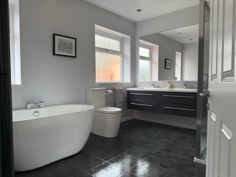 Bath - rolltop at Urmston Family Home, D2831 (photo 23)