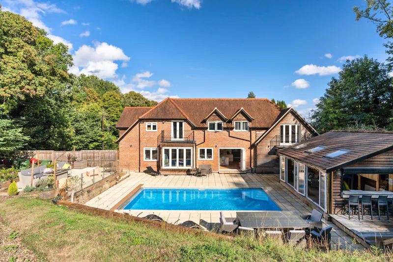 Swimming pool - outdoor at Modern Marlow Pool House, D2836 (photo 41)