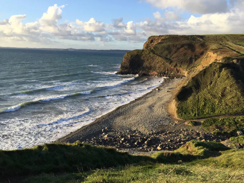Views - sea at Cosy Medieval Welsh church, CH128 (photo 18)