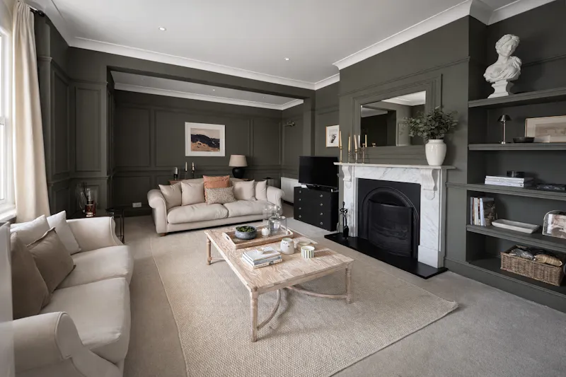 Fireplace at Elegant Edwardian Oxshott home, E553 (photo 13)