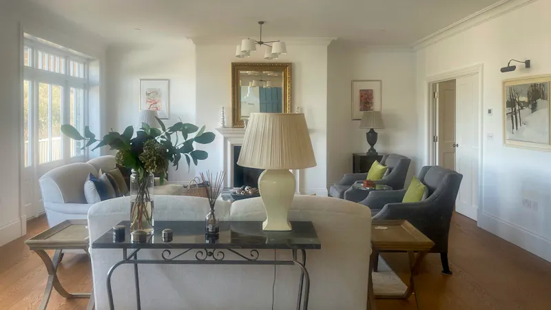 Living Room at Striking Falmouth coastal home, D2869 (photo 11)