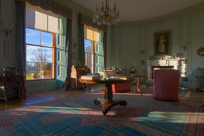 Fireplace at Grand Whittington stately home, A1694 (photo 6)