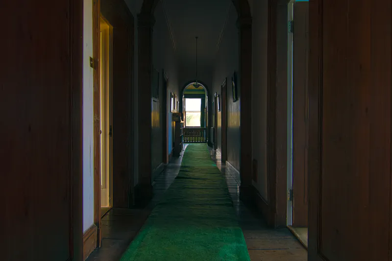 Corridor at Grand Whittington stately home, A1694 (photo 23)
