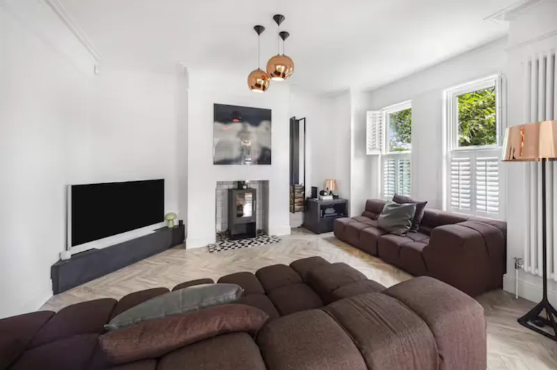 Living Room at Sleek Victorian Altrincham Home, B2130 (photo 7)