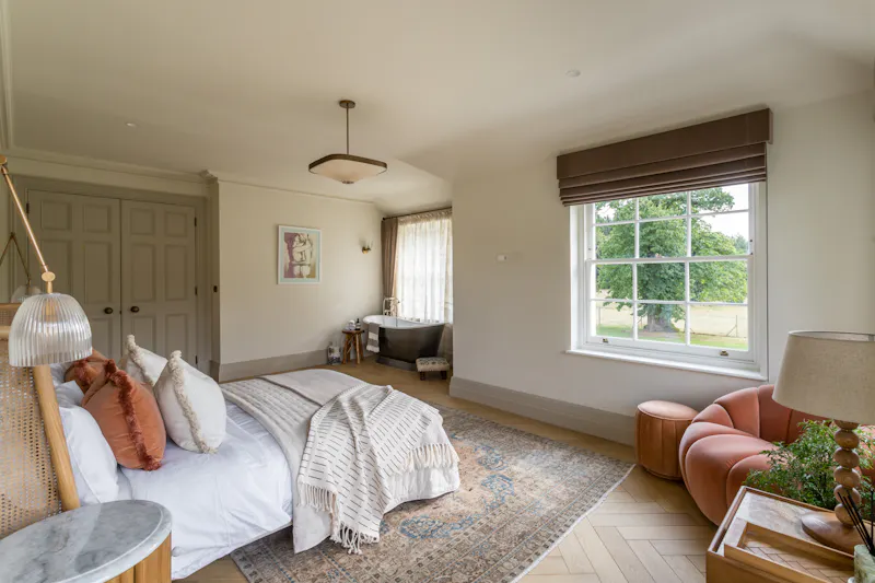 Bath - rolltop at Elegant Surrey Modern Mansion, D2888 (photo 65)