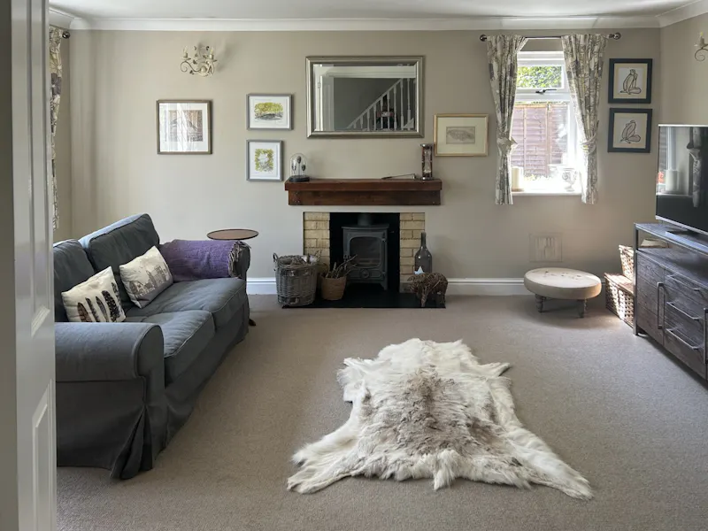 Fireplace at Surrey Family Home w Office, D2895 (photo 19)