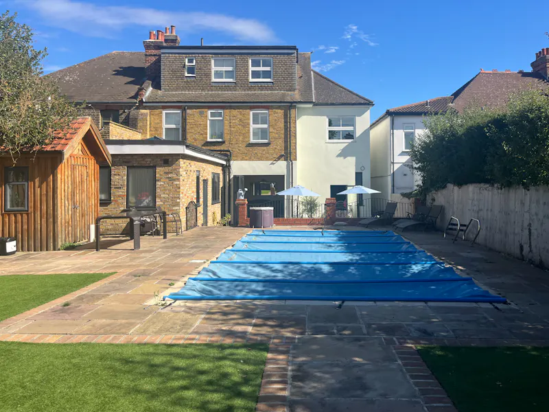 Swimming pool - outdoor at Upminster Family Pool House, D2907 (photo 34)