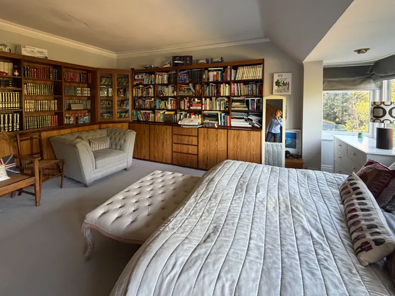 Library at Riverside Tudor-Style Mansion, B2166 (photo 40)