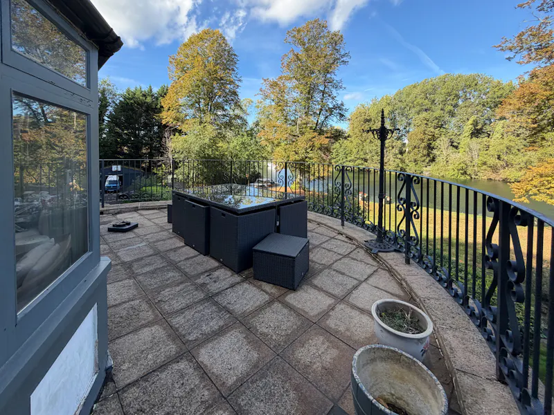 Balcony at Riverside Tudor-Style Mansion, B2166 (photo 63)