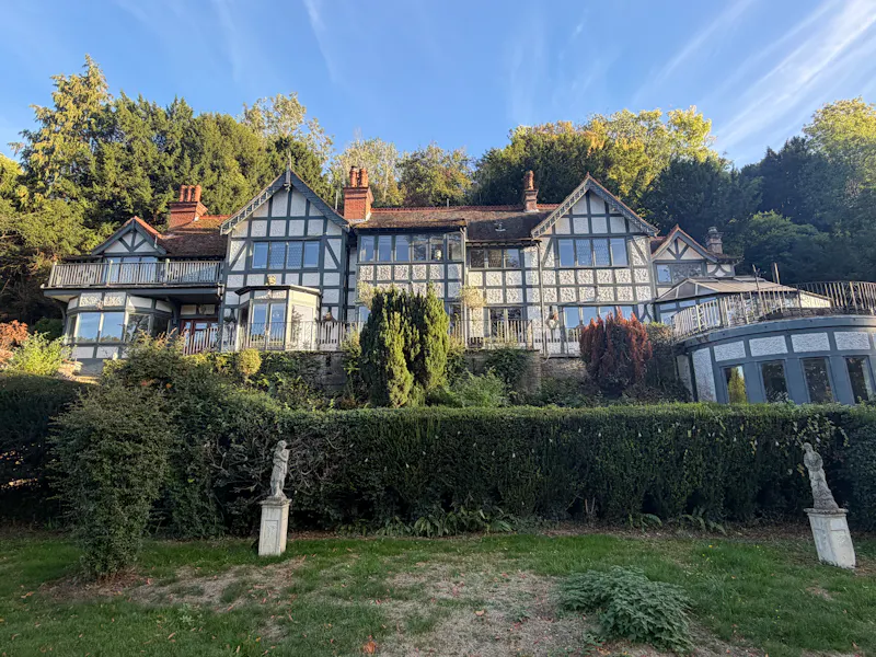 Front Exterior at Riverside Tudor-Style Mansion, B2166 (photo 1)