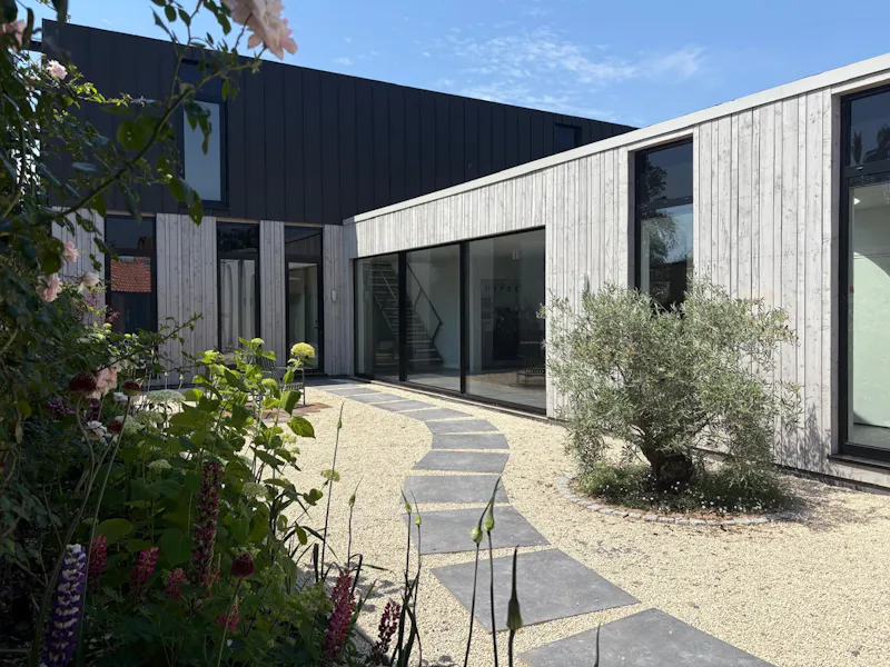 Front Exterior at Modern East Bridgford House, K523 (photo 1)